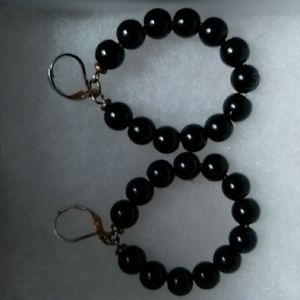 Pearl hoop pierced earrings